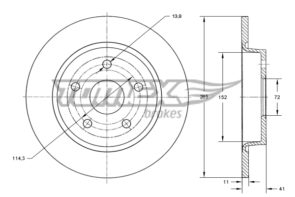Brzdový kotúč TOMEX Brakes